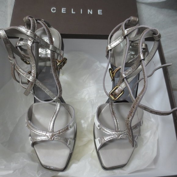 NIB CELINE Multi Strapped Complicated High Heel Sandals - Picture 15 of 16